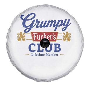 Grumpy Fuckers Club Lifetime Member Spare Tire Cover Sarcastic Gag Gift Birthday Husband Dad Fathers Day