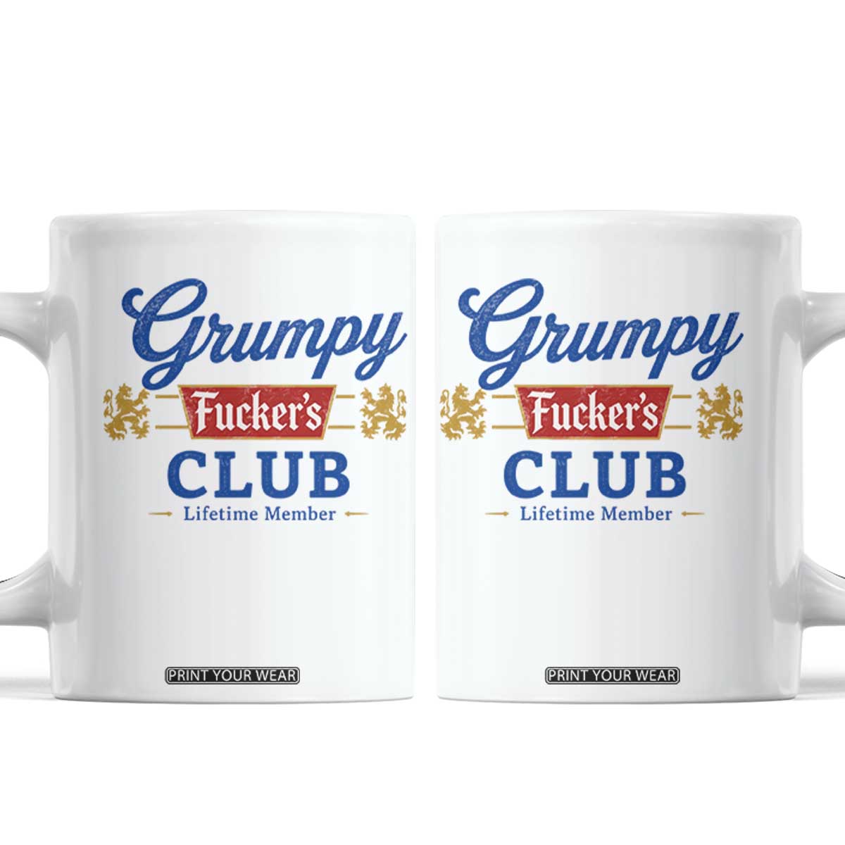 Grumpy Fuckers Club Lifetime Member Coffee Mug Sarcastic Gag Gift Birthday Husband Dad Fathers Day
