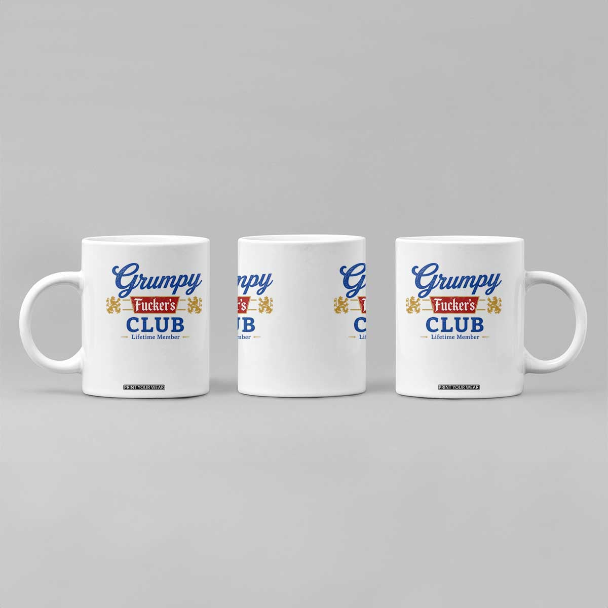 Grumpy Fuckers Club Lifetime Member Coffee Mug Sarcastic Gag Gift Birthday Husband Dad Fathers Day