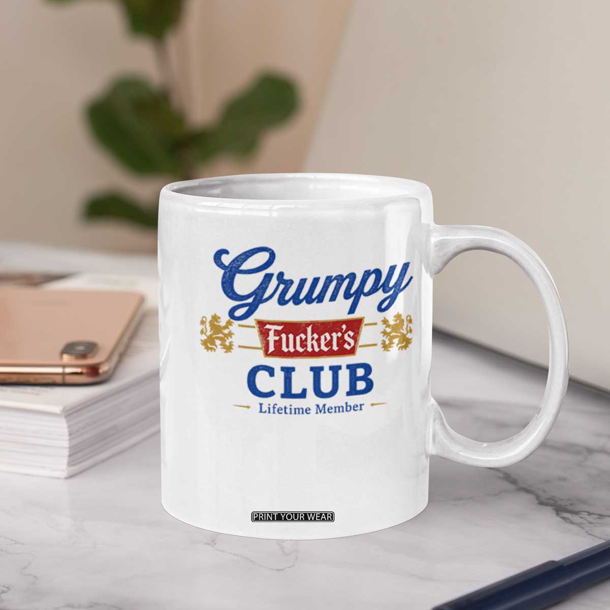 Grumpy Fuckers Club Lifetime Member Coffee Mug Sarcastic Gag Gift Birthday Husband Dad Fathers Day