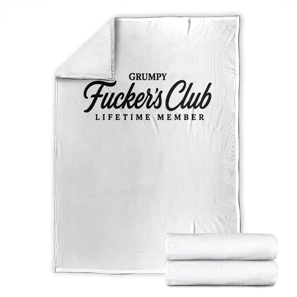 Vintage Grumpy Fuckers Club Lifetime Member Throw Blanket Gag Gift Birthday Husband Dad Fathers Day