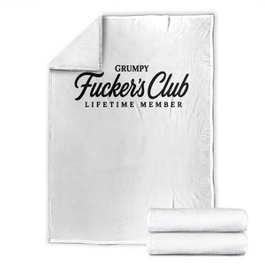 Vintage Grumpy Fuckers Club Lifetime Member Throw Blanket Gag Gift Birthday Husband Dad Fathers Day