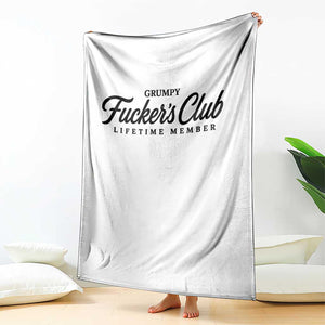 Vintage Grumpy Fuckers Club Lifetime Member Throw Blanket Gag Gift Birthday Husband Dad Fathers Day