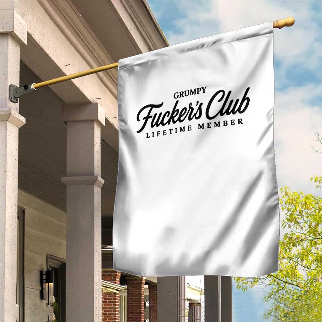 Vintage Grumpy Fuckers Club Lifetime Member Garden Flag Gag Gift Birthday Husband Dad Fathers Day