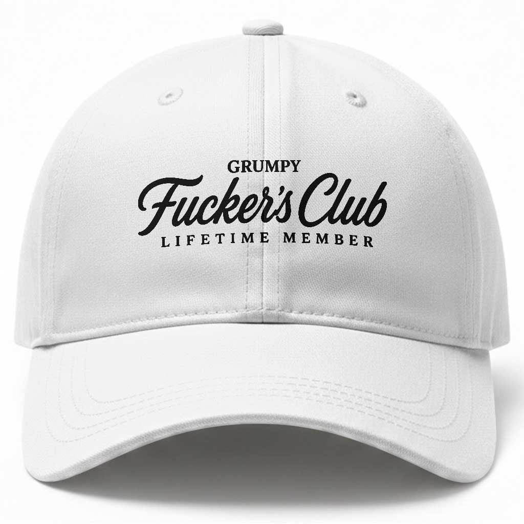 Vintage Grumpy Fuckers Club Lifetime Member Baseball Cap Gag Gift Birthday Husband Dad Fathers Day