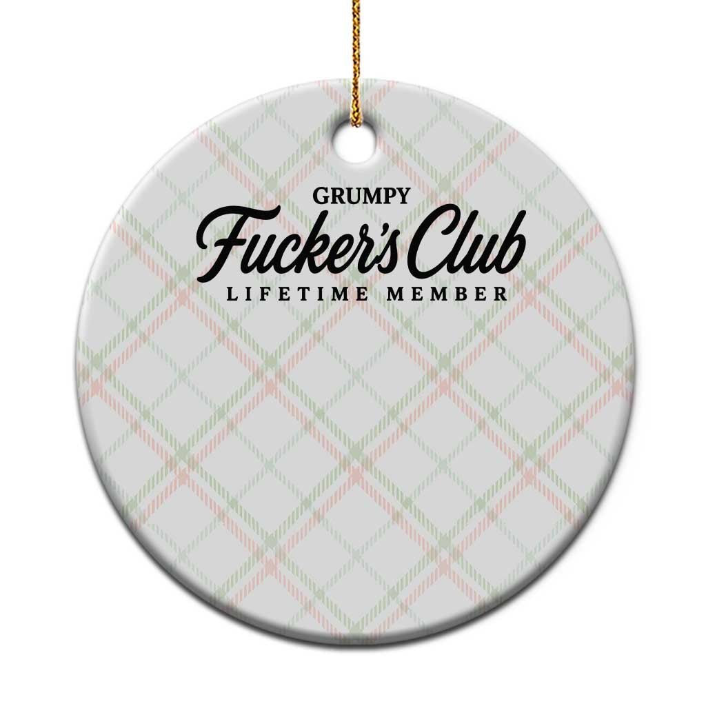 Vintage Grumpy Fuckers Club Lifetime Member Ceramic Ornament Gag Gift Birthday Husband Dad Fathers Day