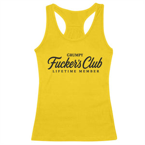 Vintage Grumpy Fuckers Club Lifetime Member Racerback Tank Top Gag Gift Birthday Husband Dad Fathers Day