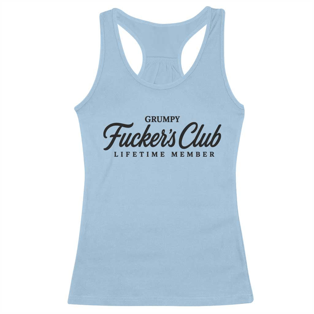 Vintage Grumpy Fuckers Club Lifetime Member Racerback Tank Top Gag Gift Birthday Husband Dad Fathers Day
