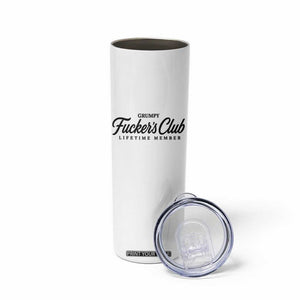 Vintage Grumpy Fuckers Club Lifetime Member Skinny Tumbler Gag Gift Birthday Husband Dad Fathers Day