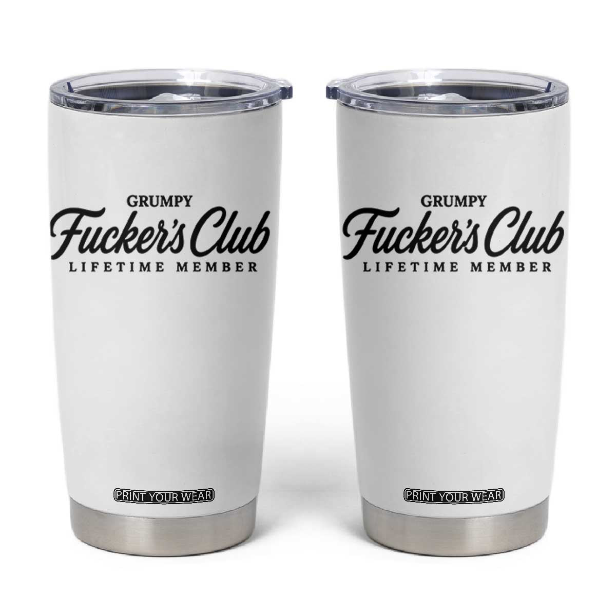 Vintage Grumpy Fuckers Club Lifetime Member Tumbler Cup Gag Gift Birthday Husband Dad Fathers Day