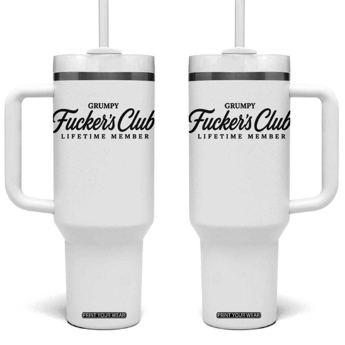 Vintage Grumpy Fuckers Club Lifetime Member Tumbler With Handle Gag Gift Birthday Husband Dad Fathers Day