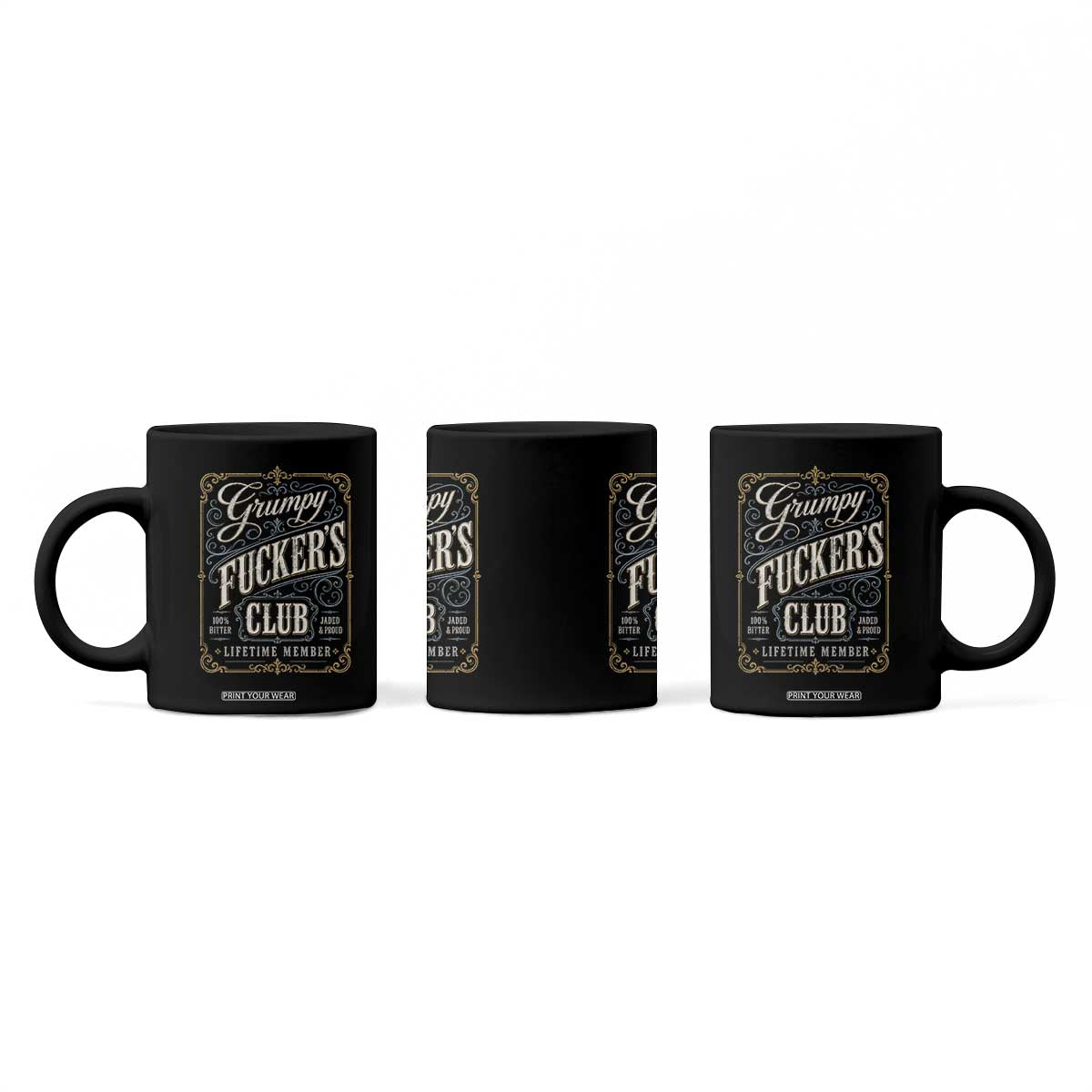 Vintage Grumpy Fuckers Club Lifetime Member Coffee Mug Retro Birthday Husband Dad Fathers Day