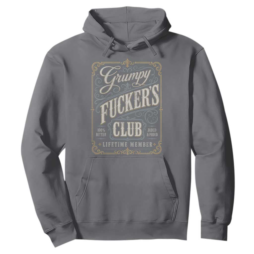 Vintage Grumpy Fuckers Club Lifetime Member Hoodie Retro Birthday Husband Dad Fathers Day