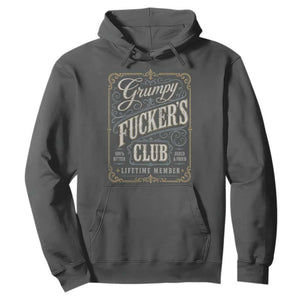 Vintage Grumpy Fuckers Club Lifetime Member Hoodie Retro Birthday Husband Dad Fathers Day