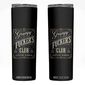 Vintage Grumpy Fuckers Club Lifetime Member Skinny Tumbler Retro Birthday Husband Dad Fathers Day