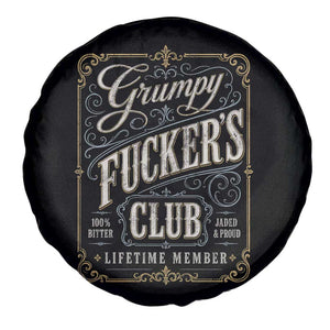 Vintage Grumpy Fuckers Club Lifetime Member Spare Tire Cover Retro Birthday Husband Dad Fathers Day