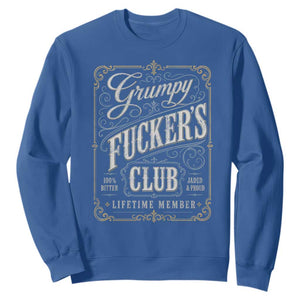 Vintage Grumpy Fuckers Club Lifetime Member Sweatshirt Retro Birthday Husband Dad Fathers Day