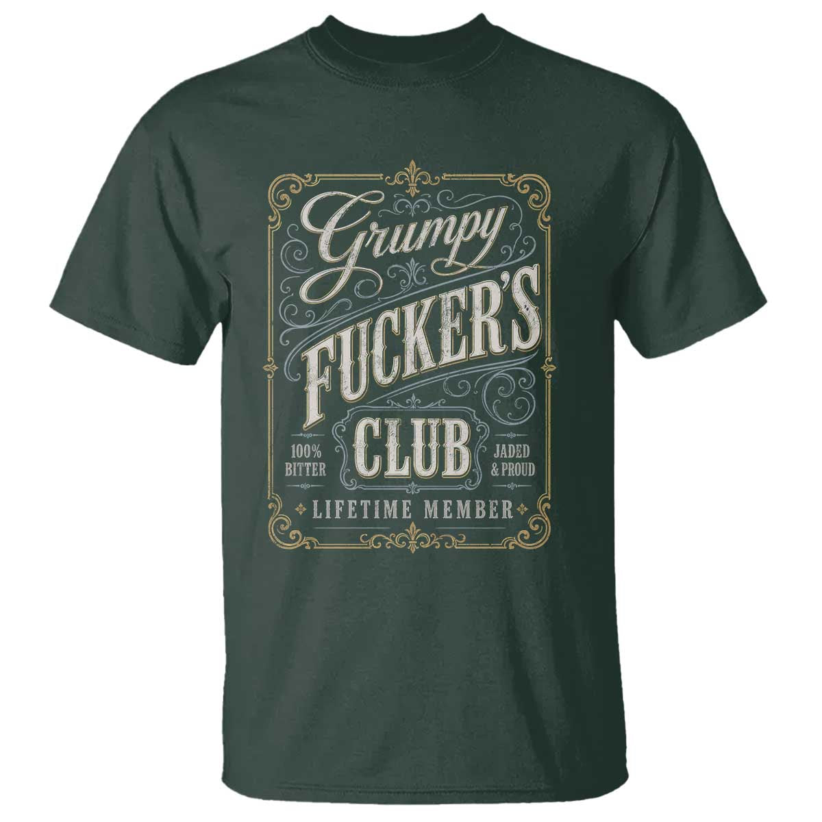 Vintage Grumpy Fuckers Club Lifetime Member T Shirt Retro Birthday Husband Dad Fathers Day