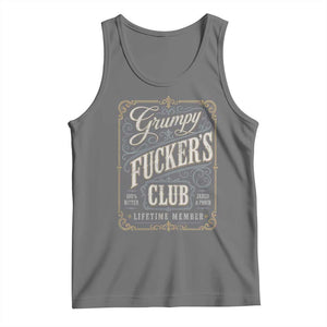 Vintage Grumpy Fuckers Club Lifetime Member Tank Top Retro Birthday Husband Dad Fathers Day