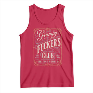 Vintage Grumpy Fuckers Club Lifetime Member Tank Top Retro Birthday Husband Dad Fathers Day