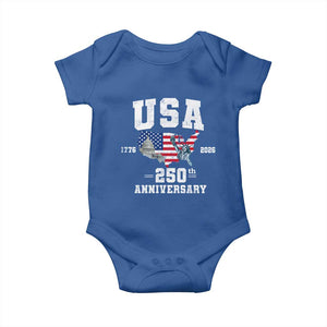 250th Anniversary USA Baby Onesie 4th of July America US Flag Patriotic 250 Years American Flag