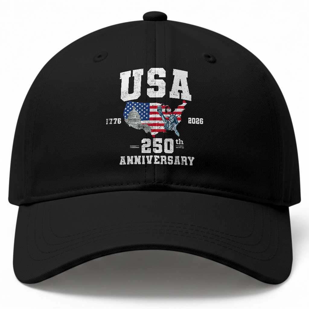 250th Anniversary USA Baseball Cap 4th of July America US Flag Patriotic 250 Years American Flag