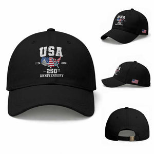 250th Anniversary USA Baseball Cap 4th of July America US Flag Patriotic 250 Years American Flag