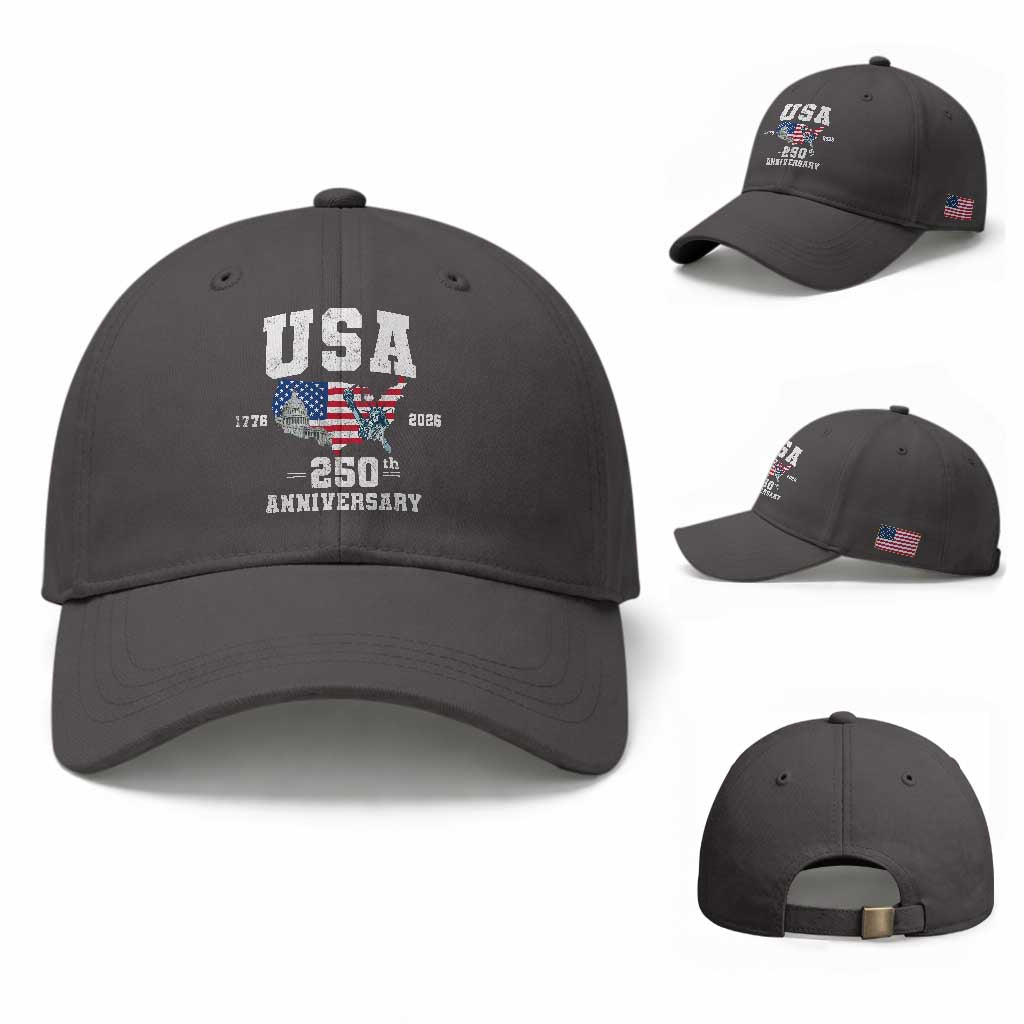 250th Anniversary USA Baseball Cap 4th of July America US Flag Patriotic 250 Years American Flag