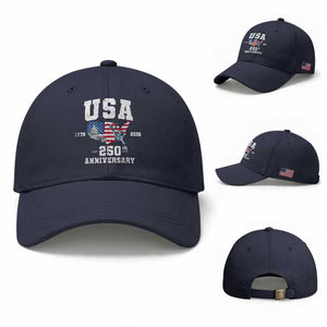 250th Anniversary USA Baseball Cap 4th of July America US Flag Patriotic 250 Years American Flag