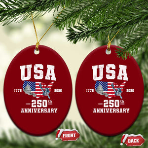 250th Anniversary USA Ceramic Ornament 4th of July America US Flag Patriotic 250 Years American Flag