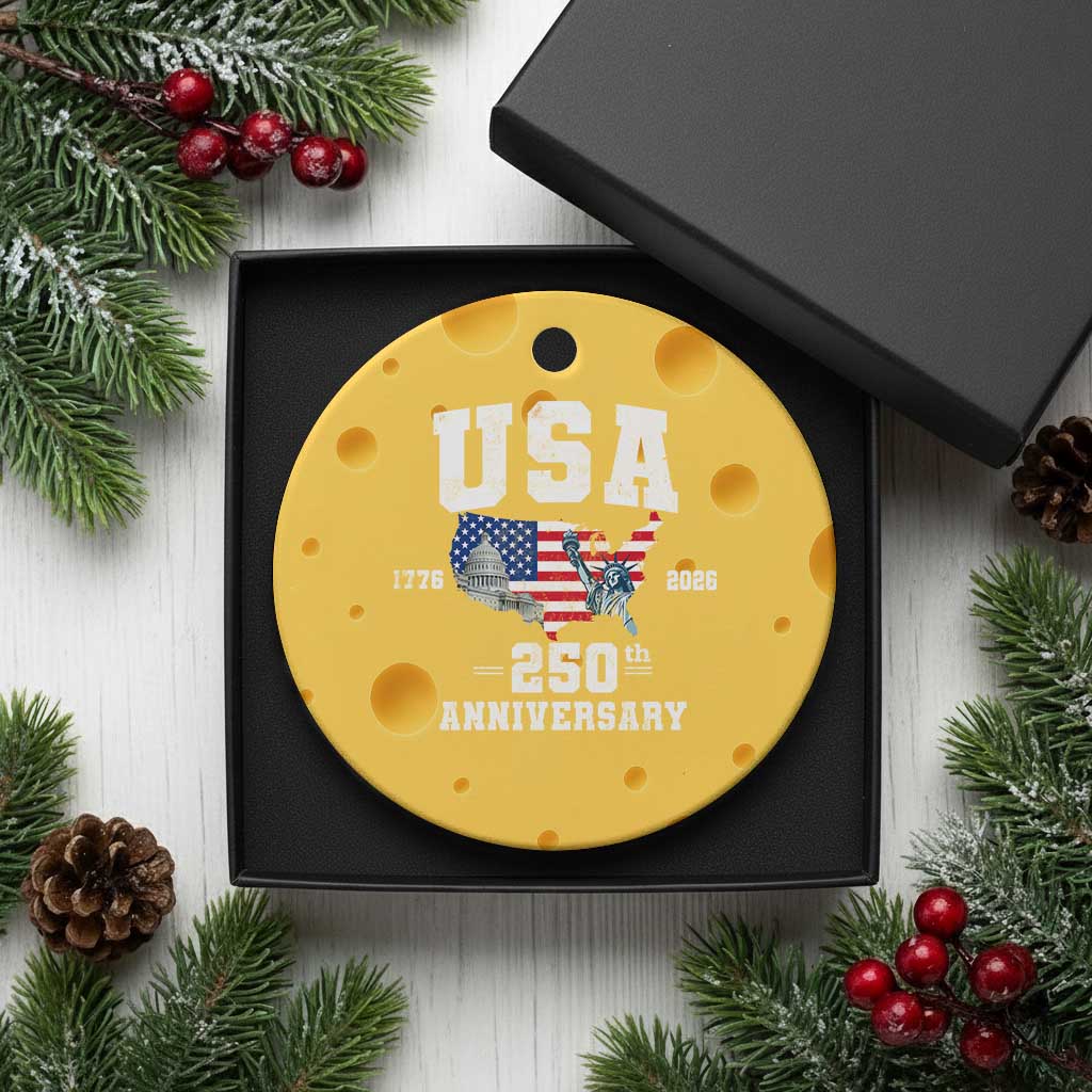 250th Anniversary USA Ceramic Ornament 4th of July America US Flag Patriotic 250 Years American Flag