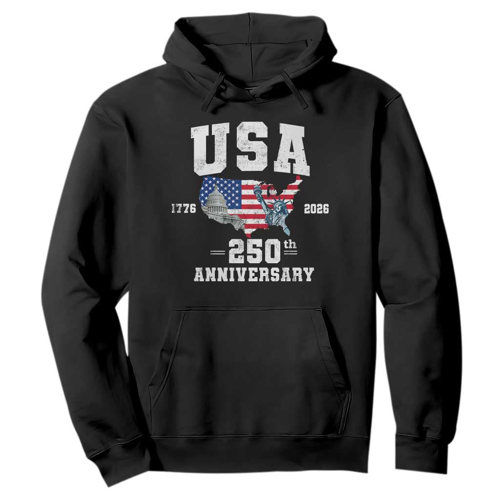 250th Anniversary USA Hoodie 4th of July America US Flag Patriotic 250 Years American Flag