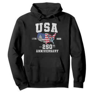 250th Anniversary USA Hoodie 4th of July America US Flag Patriotic 250 Years American Flag