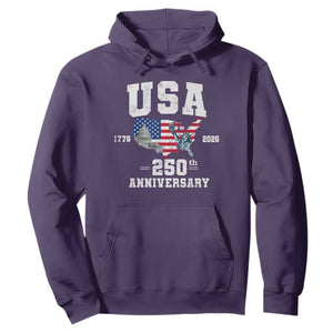 250th Anniversary USA Hoodie 4th of July America US Flag Patriotic 250 Years American Flag