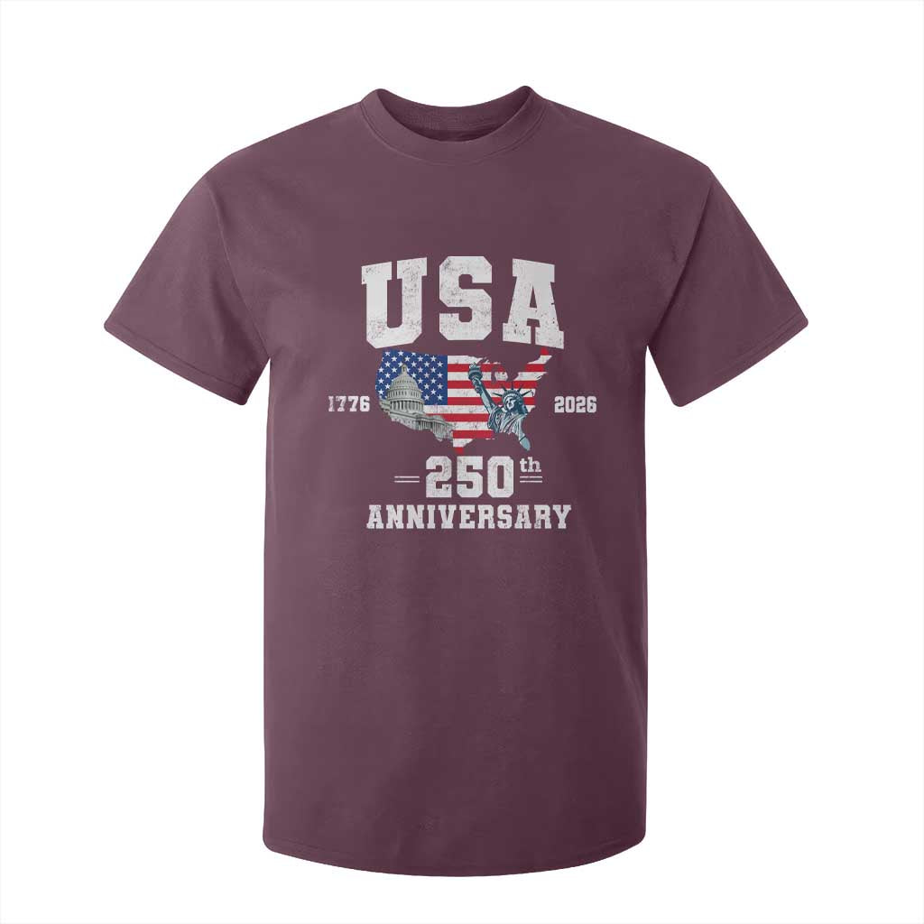 250th Anniversary USA T Shirt For Kid 4th of July America US Flag Patriotic 250 Years American Flag