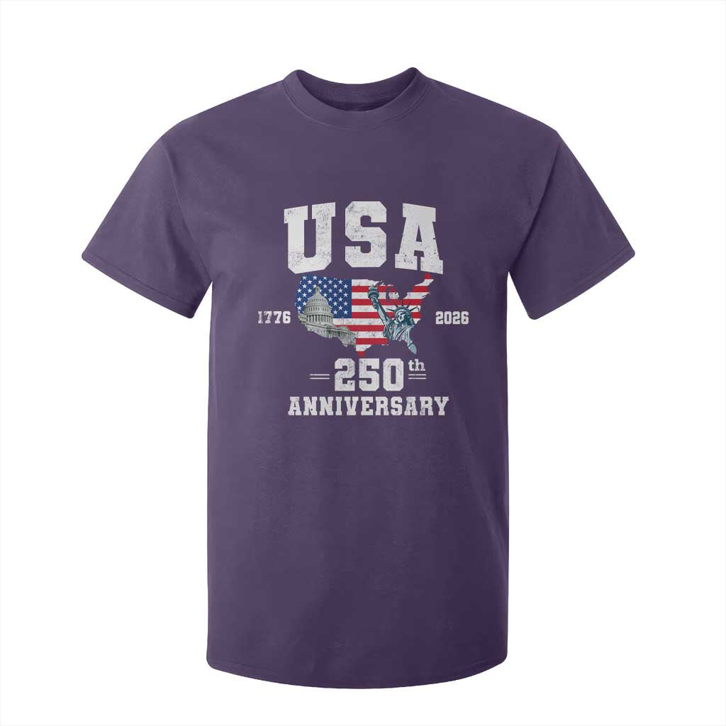250th Anniversary USA T Shirt For Kid 4th of July America US Flag Patriotic 250 Years American Flag
