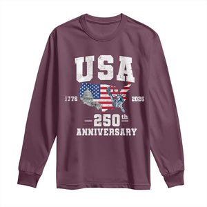 250th Anniversary USA Long Sleeve Shirt 4th of July America US Flag Patriotic 250 Years American Flag