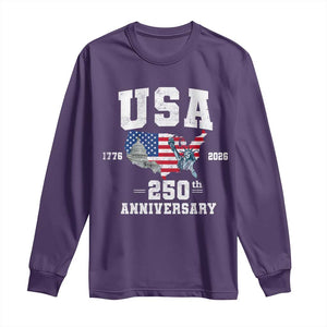 250th Anniversary USA Long Sleeve Shirt 4th of July America US Flag Patriotic 250 Years American Flag