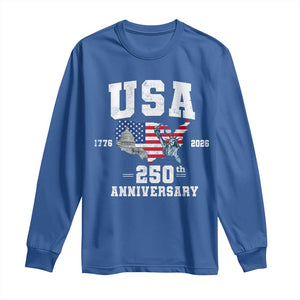250th Anniversary USA Long Sleeve Shirt 4th of July America US Flag Patriotic 250 Years American Flag