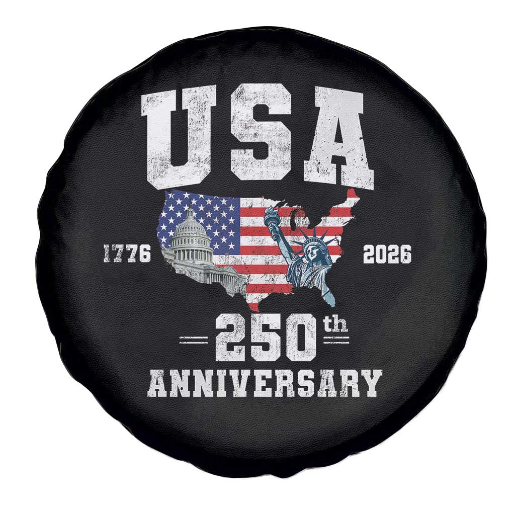 250th Anniversary USA Spare Tire Cover 4th of July America US Flag Patriotic 250 Years American Flag