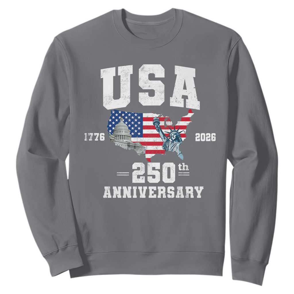 250th Anniversary USA Sweatshirt 4th of July America US Flag Patriotic 250 Years American Flag