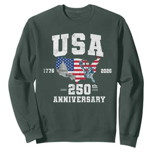 250th Anniversary USA Sweatshirt 4th of July America US Flag Patriotic 250 Years American Flag
