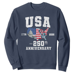 250th Anniversary USA Sweatshirt 4th of July America US Flag Patriotic 250 Years American Flag