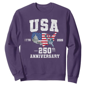 250th Anniversary USA Sweatshirt 4th of July America US Flag Patriotic 250 Years American Flag