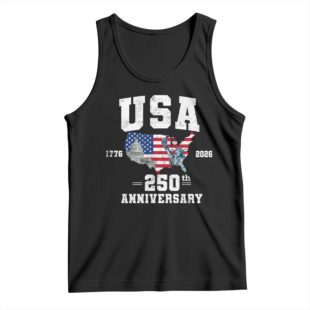 250th Anniversary USA Tank Top 4th of July America US Flag Patriotic 250 Years American Flag
