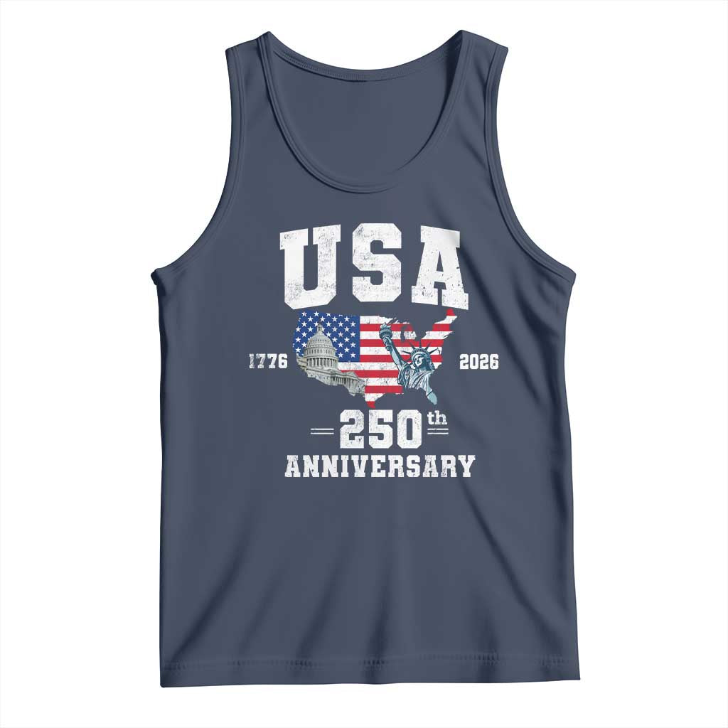 250th Anniversary USA Tank Top 4th of July America US Flag Patriotic 250 Years American Flag