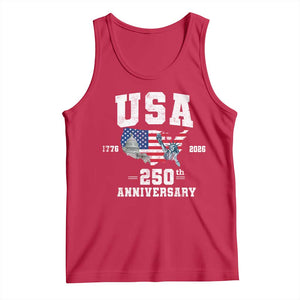 250th Anniversary USA Tank Top 4th of July America US Flag Patriotic 250 Years American Flag
