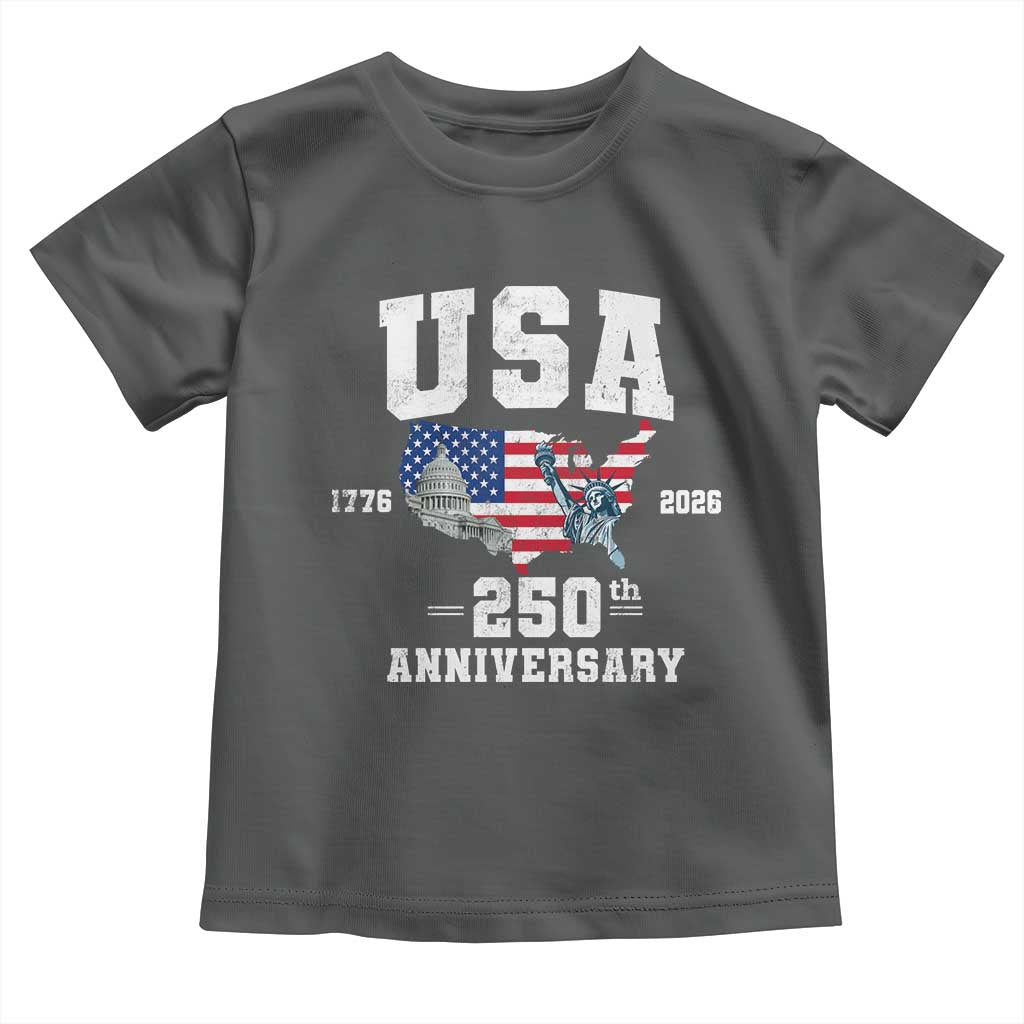 250th Anniversary USA Toddler T Shirt 4th of July America US Flag Patriotic 250 Years American Flag