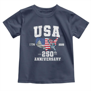 250th Anniversary USA Toddler T Shirt 4th of July America US Flag Patriotic 250 Years American Flag