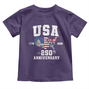 250th Anniversary USA Toddler T Shirt 4th of July America US Flag Patriotic 250 Years American Flag